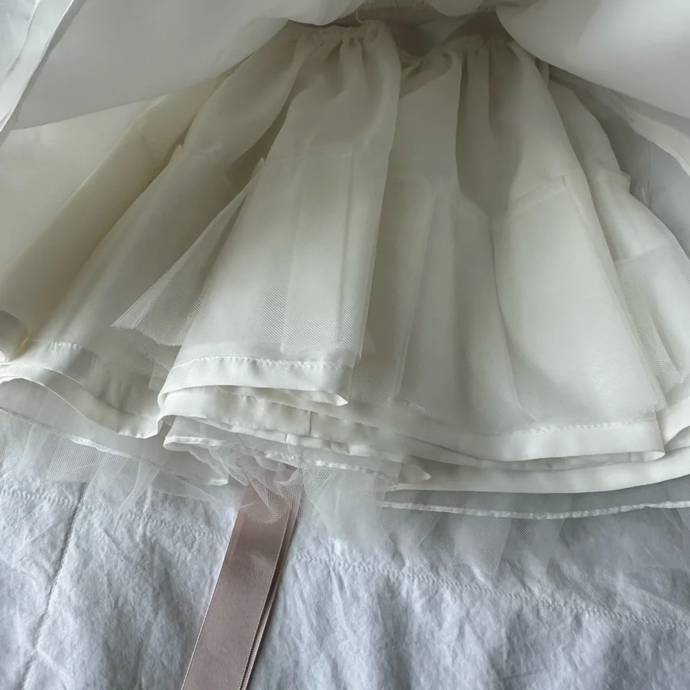 Joan Calabrese for Mon Cheri 12M Pink Ivory Satin Tulle FlowerGirl